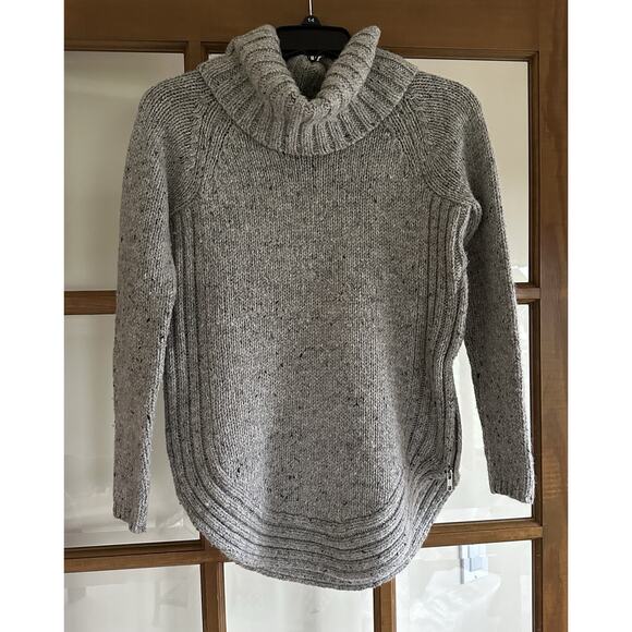Cynthia Rowley Sweater Wool Blend Women’s XS Cowl Neck Gray Side Zippers - Picture 1 of 6